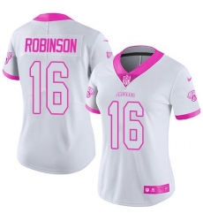 Nike Jaguars #16 Denard Robinson White Pink Womens Stitched NFL Limited Rush Fashion Jersey Nike Jaguars #16 Denard Robinson White Pink Womens Stitched NFL Limited Rush Fashion Jersey