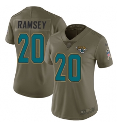 Womens Nike Jaguars #20 Jalen Ramsey Olive Stitched NFL Limited 2017 Salute to Service Jersey Womens Nike Jaguars #20 Jalen Ramsey Olive Stitched NFL Limited 2017 Salute to Service Jersey