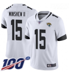 Jaguars #15 Gardner Minshew II White Youth Stitched Football 100th Season Vapor Limited Jersey Jaguars #15 Gardner Minshew II White Youth Stitched Football 100th Season Vapor Limited Jersey