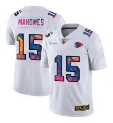 Kansas City Chiefs 15 Patrick Mahomes Men White Nike Multi Color 2020 NFL Crucial Catch Limited NFL Jersey Kansas City Chiefs 15 Patrick Mahomes Men White Nike Multi Color 2020 NFL Crucial Catch Limited NFL Jersey