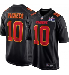 Men Kansas City Chiefs 10 Isiah Pacheco Black 2024 Super Bowl LVIII Patch Limited Stitched Game Jersey Men Kansas City Chiefs 10 Isiah Pacheco Black 2024 Super Bowl LVIII Patch Limited Stitched Game Jersey