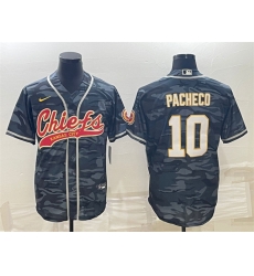 Men Kansas City Chiefs 10 Isiah Pacheco Grey Camo With Patch Cool Base Stitched Baseball Jersey Men Kansas City Chiefs 10 Isiah Pacheco Grey Camo With Patch Cool Base Stitched Baseball Jersey