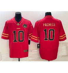 Men Kansas City Chiefs 10 Isiah Pacheco Red Gold Vapor Untouchable Limited Stitched Jersey Men Kansas City Chiefs 10 Isiah Pacheco Red Gold Vapor Untouchable Limited Stitched Jersey