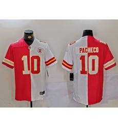 Men Kansas City Chiefs 10 Isiah Pacheco Red White Split Vapor Limited Stitched Jersey Men Kansas City Chiefs 10 Isiah Pacheco Red White Split Vapor Limited Stitched Jersey