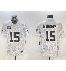 Men Kansas City Chiefs 15 Patrick Mahomes 2024 F U S E Arctic Camo Salute To Service Limited Stitched Football Jersey Men Kansas City Chiefs 15 Patrick Mahomes 2024 F U S E Arctic Camo Salute To Service Limited Stitched Football Jersey