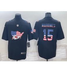 Men Kansas City Chiefs 15 Patrick Mahomes Black USA Flag Limited Stitched Jersey Men Kansas City Chiefs 15 Patrick Mahomes Black USA Flag Limited Stitched Jersey