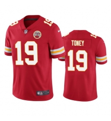Men Kansas City Chiefs 19 Kadarius Toney Red Vapor Untouchable Limited Stitched Football Jersey Men Kansas City Chiefs 19 Kadarius Toney Red Vapor Untouchable Limited Stitched Football Jersey