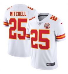 Men Kansas City Chiefs 25 Elijah Mitchell White 2025 Vapor Untouchable Limited Stitched Football Jersey Men Kansas City Chiefs 25 Elijah Mitchell White 2025 Vapor Untouchable Limited Stitched Football Jersey