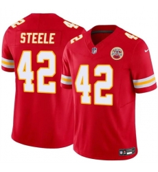 Men Kansas City Chiefs 42 Carson Steele Red 2023 F U S E Vapor Untouchable Limited Stitched Football Jersey Men Kansas City Chiefs 42 Carson Steele Red 2023 F U S E Vapor Untouchable Limited Stitched Football Jersey