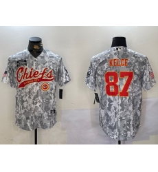 Men Kansas City Chiefs 87 Travis Kelce 2024 Arctic Camo Salute To Service Stitched Baseball Jersey 2 Men Kansas City Chiefs 87 Travis Kelce 2024 Arctic Camo Salute To Service Stitched Baseball Jersey 2