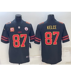 Men Kansas City Chiefs 87 Travis Kelce Black Red Gold 4 Star C Patch Vapor Untouchable Limited Stitched Jersey Men Kansas City Chiefs 87 Travis Kelce Black Red Gold 4 Star C Patch Vapor Untouchable Limited Stitched Jersey
