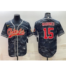 Men Kansas City Chiefs Blank 15 Patrick Mahomes Grey Navy Camo With Patch Cool Base Stitched Baseball Jersey Men Kansas City Chiefs Blank 15 Patrick Mahomes Grey Navy Camo With Patch Cool Base Stitched Baseball Jersey
