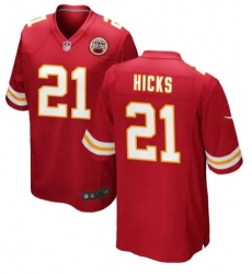 Men Kansas City Chiefs Jaden Hicks Red #21 Stitched Vapor Limited Jersey Men Kansas City Chiefs Jaden Hicks Red #21 Stitched Vapor Limited Jersey