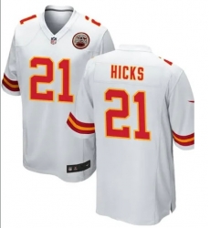 Men Kansas City Chiefs Jaden Hicks White #21 Stitched Vapor Limited Jersey Men Kansas City Chiefs Jaden Hicks White #21 Stitched Vapor Limited Jersey