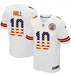 Men Nike Kansas City Chiefs 10 Tyreek Hill Elite White Road USA Flag Fashion NFL Jersey Men Nike Kansas City Chiefs 10 Tyreek Hill Elite White Road USA Flag Fashion NFL Jersey