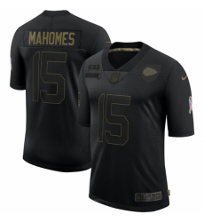 Men's Kansas City Chiefs #15 Patrick Mahomes Black Nike 2020 Salute To Service Limited Jersey Men's Kansas City Chiefs #15 Patrick Mahomes Black Nike 2020 Salute To Service Limited Jersey