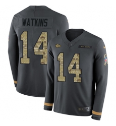 Nike Chiefs 14 Sammy Watkins Anthracite Salute to Service Men s Stitched NFL Limited Therma Long Sleeve Jersey Nike Chiefs 14 Sammy Watkins Anthracite Salute to Service Men s Stitched NFL Limited Therma Long Sleeve Jersey