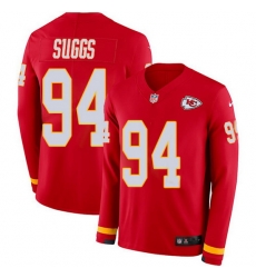 Nike Chiefs 94 Terrell Suggs Red Team Color Men Stitched NFL Limited Therma Long Sleeve Jersey Nike Chiefs 94 Terrell Suggs Red Team Color Men Stitched NFL Limited Therma Long Sleeve Jersey