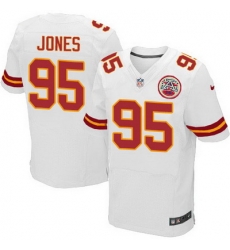 Nike Chiefs #95 Chris Jones White Mens Stitched NFL Elite Jersey Nike Chiefs #95 Chris Jones White Mens Stitched NFL Elite Jersey
