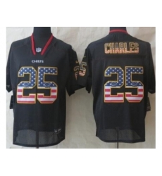Nike Kansas City Chiefs 25 Jamaal Charles Black Elite USA Flag Fashion NFL Jersey Nike Kansas City Chiefs 25 Jamaal Charles Black Elite USA Flag Fashion NFL Jersey
