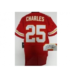 Nike Kansas City Chiefs 25 Jamaal Charles Red Elite Signed NFL Jersey Nike Kansas City Chiefs 25 Jamaal Charles Red Elite Signed NFL Jersey