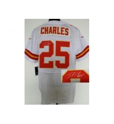 Nike Kansas City Chiefs 25 Jamaal Charles White Elite Signed NFL Jersey Nike Kansas City Chiefs 25 Jamaal Charles White Elite Signed NFL Jersey