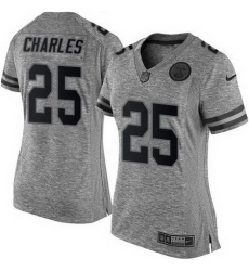 Nike Chiefs #25 Jamaal Charles Gray Womens Stitched NFL Limited Gridiron Gray Jersey Nike Chiefs #25 Jamaal Charles Gray Womens Stitched NFL Limited Gridiron Gray Jersey