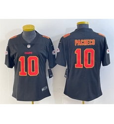 Women Kansas City Chiefs 10 Isiah Pacheco Black Vapor Untouchable Limited Stitched Women Kansas City Chiefs 10 Isiah Pacheco Black Vapor Untouchable Limited Stitched
