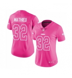 Womens Kansas City Chiefs 32 Tyrann Mathieu Limited Pink Rush Fashion Football Jersey Womens Kansas City Chiefs 32 Tyrann Mathieu Limited Pink Rush Fashion Football Jersey
