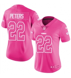 Womens Nike Chiefs #22 Marcus Peters Pink Stitched NFL Limited Rush Fashion Jersey Womens Nike Chiefs #22 Marcus Peters Pink Stitched NFL Limited Rush Fashion Jersey