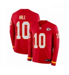 Youth Nike Kansas City Chiefs 10 Tyreek Hill Limited Red Therma Long Sleeve NFL Jersey Youth Nike Kansas City Chiefs 10 Tyreek Hill Limited Red Therma Long Sleeve NFL Jersey