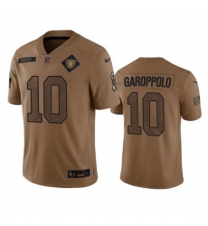 Men Las Vegas Raiders 10 Jimmy Garoppolo 2023 Brown Salute To Service Limited Stitched Football Jersey Men Las Vegas Raiders 10 Jimmy Garoppolo 2023 Brown Salute To Service Limited Stitched Football Jersey