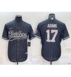 Men Las Vegas Raiders 17 Davante Adams Black With Patch Cool Base Stitched Baseball Jersey Men Las Vegas Raiders 17 Davante Adams Black With Patch Cool Base Stitched Baseball Jersey