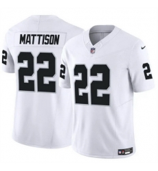 Men Las Vegas Raiders 22 Alexander Mattison White F U S E Vapor Stitched Football Jersey Men Las Vegas Raiders 22 Alexander Mattison White F U S E Vapor Stitched Football Jersey