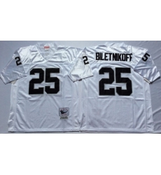 Men Las Vegas Raiders 25 Fred Biletnikoff White M&N Throwback Jersey Men Las Vegas Raiders 25 Fred Biletnikoff White M&N Throwback Jersey