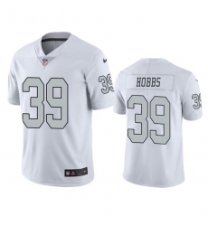 Men Las Vegas Raiders 39 Nate Hobbs White Color Rush Limited White Jersey Men Las Vegas Raiders 39 Nate Hobbs White Color Rush Limited White Jersey
