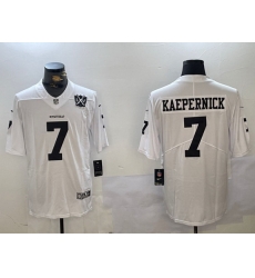 Men Las Vegas Raiders 7 Colin Kaepernick White With 65th Anniversary Patch Vapor Limited Stitched Football Jersey Men Las Vegas Raiders 7 Colin Kaepernick White With 65th Anniversary Patch Vapor Limited Stitched Football Jersey