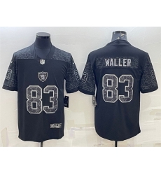 Men Las Vegas Raiders 83 Darren Waller Black Reflective Limited Stitched Football Jersey Men Las Vegas Raiders 83 Darren Waller Black Reflective Limited Stitched Football Jersey