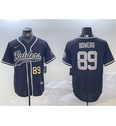 Men Las Vegas Raiders 89 Brock Bowers Black Cool Base Stitched Baseball Jersey 1 Men Las Vegas Raiders 89 Brock Bowers Black Cool Base Stitched Baseball Jersey 1
