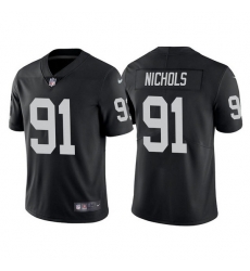 Men Las Vegas Raiders 91 Bilal Nichols Black Vapor Limited Stitched Jersey Men Las Vegas Raiders 91 Bilal Nichols Black Vapor Limited Stitched Jersey