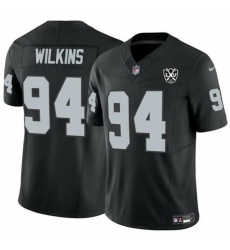 Men Las Vegas Raiders 94 Christian Wilkins Black 2024 F U S E 65th Anniversary Patch Vapor Stitched Football Jersey Men Las Vegas Raiders 94 Christian Wilkins Black 2024 F U S E 65th Anniversary Patch Vapor Stitched Football Jersey