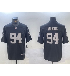 Men Las Vegas Raiders 94 Christian Wilkins Black 65th Anniversary Patch Vapor Stitched Football Jersey 3 Men Las Vegas Raiders 94 Christian Wilkins Black 65th Anniversary Patch Vapor Stitched Football Jersey 3