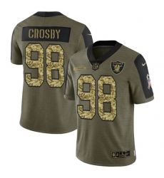 Men Las Vegas Raiders 98 Maxx Crosby 2021 Salute To Service Olive Camo Limited Stitched Jersey Men Las Vegas Raiders 98 Maxx Crosby 2021 Salute To Service Olive Camo Limited Stitched Jersey