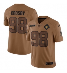 Men Las Vegas Raiders 98 Maxx Crosby 2023 Brown Salute To Service Limited Stitched Football Jersey Men Las Vegas Raiders 98 Maxx Crosby 2023 Brown Salute To Service Limited Stitched Football Jersey