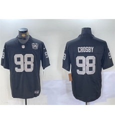 Men Las Vegas Raiders 98 Maxx Crosby Black 2023 F U S E 65th Anniversary Patch Vapor Untouchable Stitched Football Jersey Men Las Vegas Raiders 98 Maxx Crosby Black 2023 F U S E 65th Anniversary Patch Vapor Untouchable Stitched Football Jersey