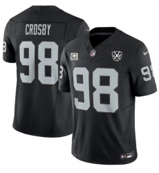Men Las Vegas Raiders 98 Maxx Crosby Black F U S E LXV C patch Stitched Football Jersey Men Las Vegas Raiders 98 Maxx Crosby Black F U S E LXV C patch Stitched Football Jersey
