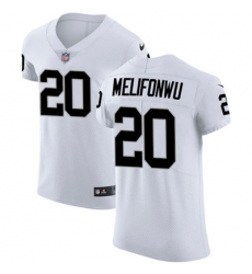 Men Nike Raiders #20 Obi Melifonwu White Stitched NFL Vapor Untouchable Elite Jersey Men Nike Raiders #20 Obi Melifonwu White Stitched NFL Vapor Untouchable Elite Jersey