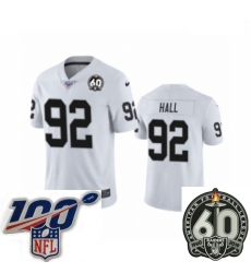 Men Oakland Raiders #92 P.J. Hall White 60th Anniversary Vapor Untouchable Limited Player 100th Season Football Jersey Men Oakland Raiders #92 P.J. Hall White 60th Anniversary Vapor Untouchable Limited Player 100th Season Football Jersey