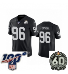 Men Oakland Raiders #96 Clelin Ferrell Black 60th Anniversary Vapor Untouchable Limited Player 100th Season Football Jersey Men Oakland Raiders #96 Clelin Ferrell Black 60th Anniversary Vapor Untouchable Limited Player 100th Season Football Jersey