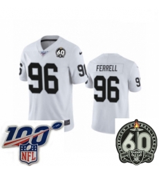 Men Oakland Raiders #96 Clelin Ferrell White 60th Anniversary Vapor Untouchable Limited Player 100th Season Football Jersey Men Oakland Raiders #96 Clelin Ferrell White 60th Anniversary Vapor Untouchable Limited Player 100th Season Football Jersey